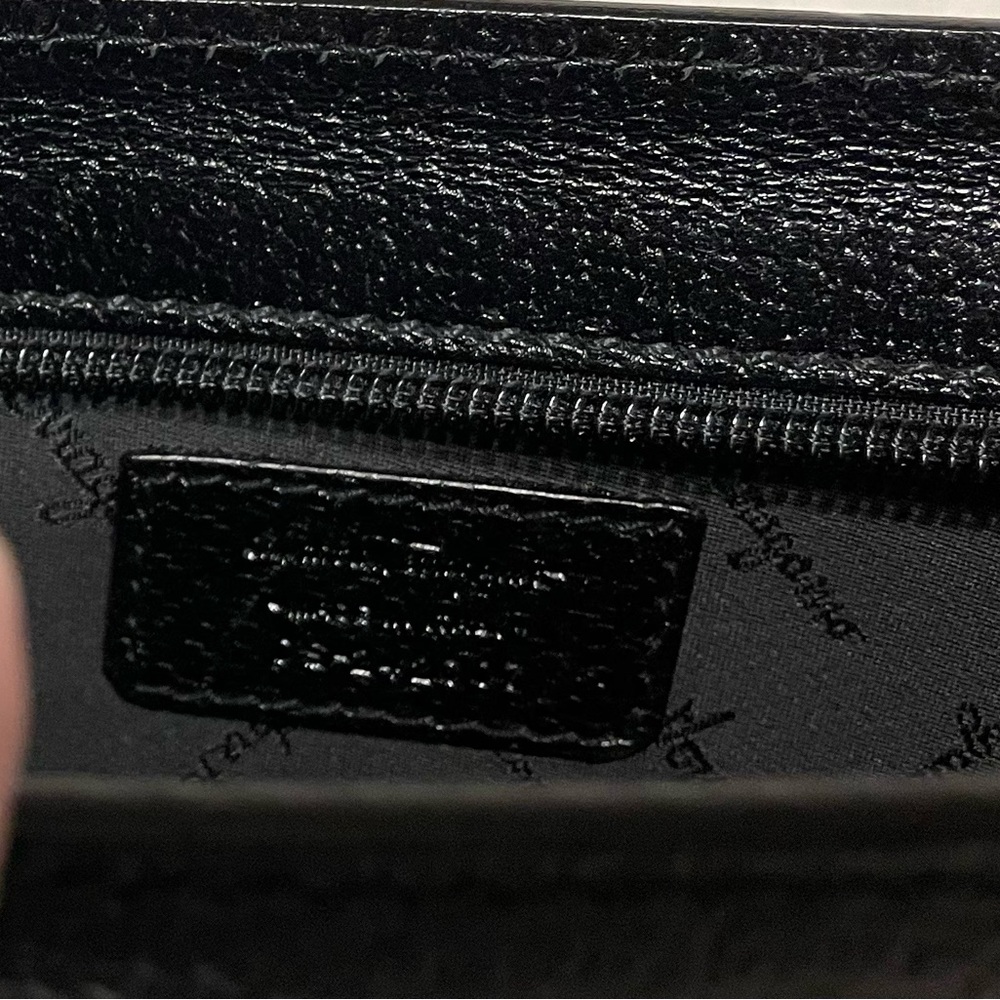 Ferragamo Authentic Vintage BLACK Wristlet with Gold Detail - Picture 6 of 8